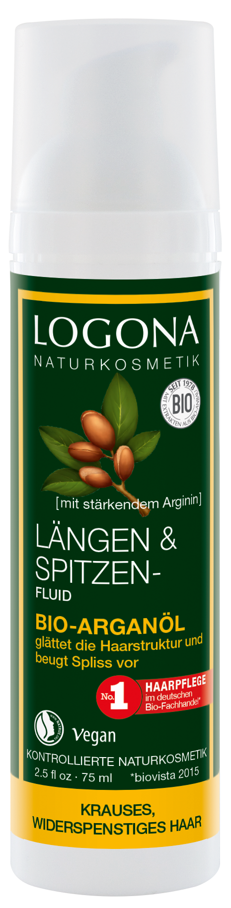 Spitzenfluid LOGONA Naturkosmetik Bio-Arganöl Längen- | und