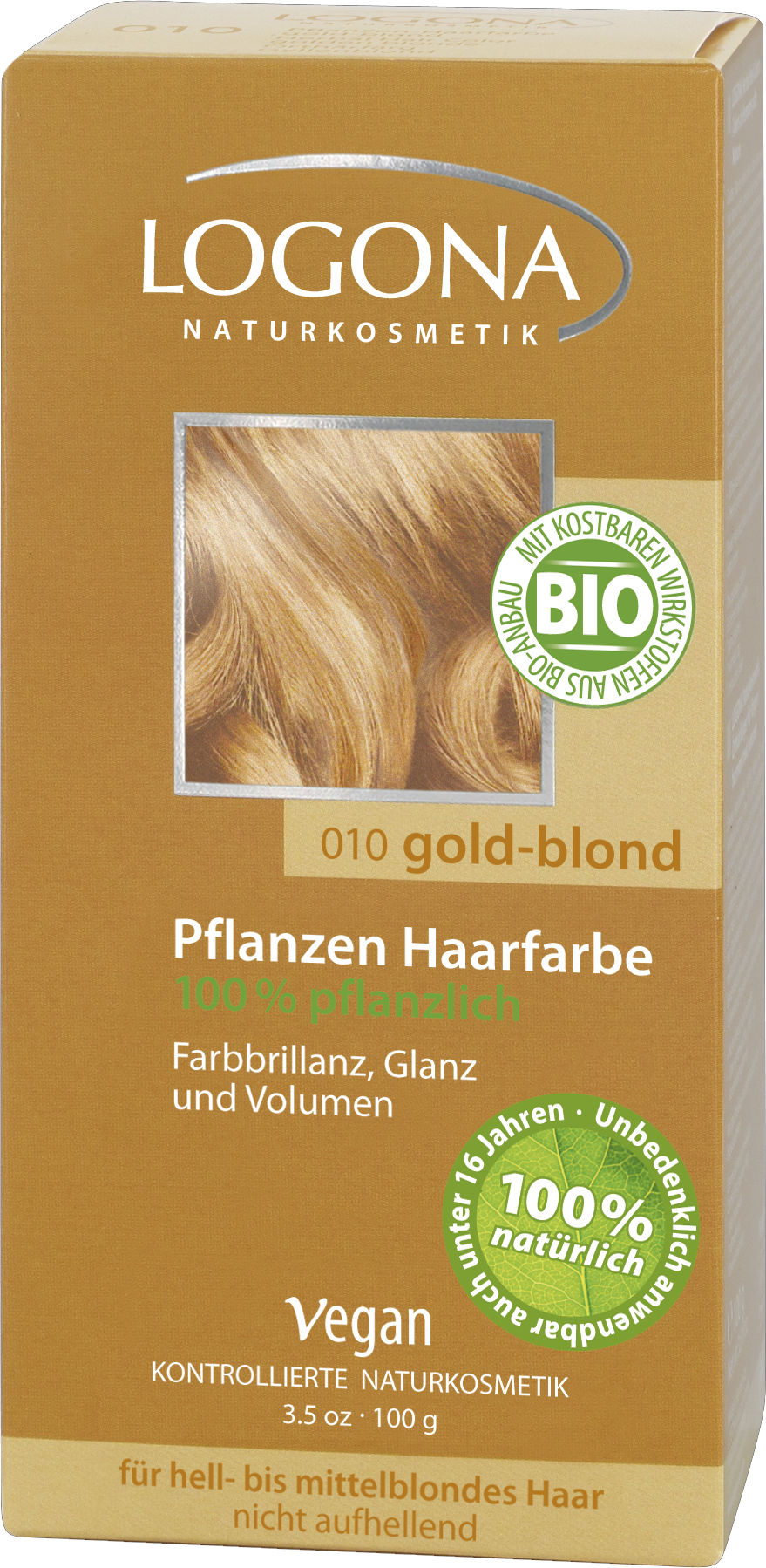 Pulver | Pflanzen-Haarfarbe Goldblond Pflegende Naturkosmetik LOGONA