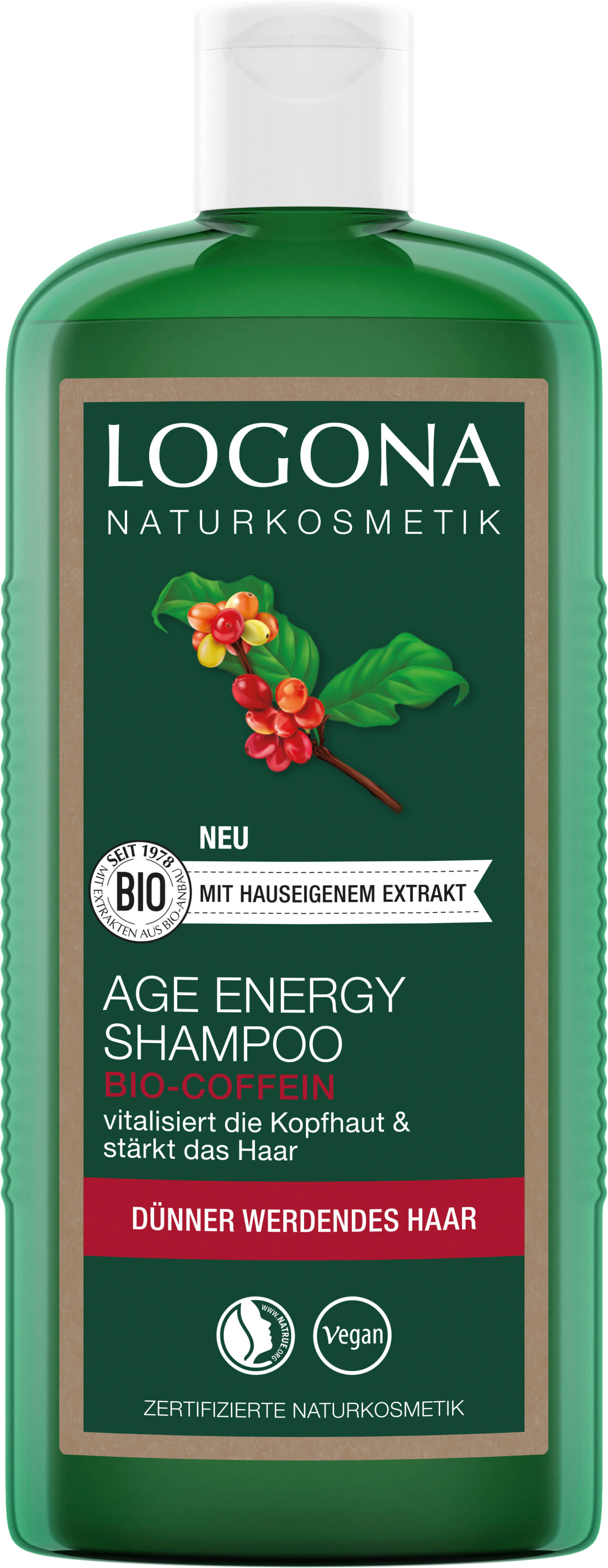 Age Energy Shampoo LOGONA Naturkosmetik Bio-Coffein 