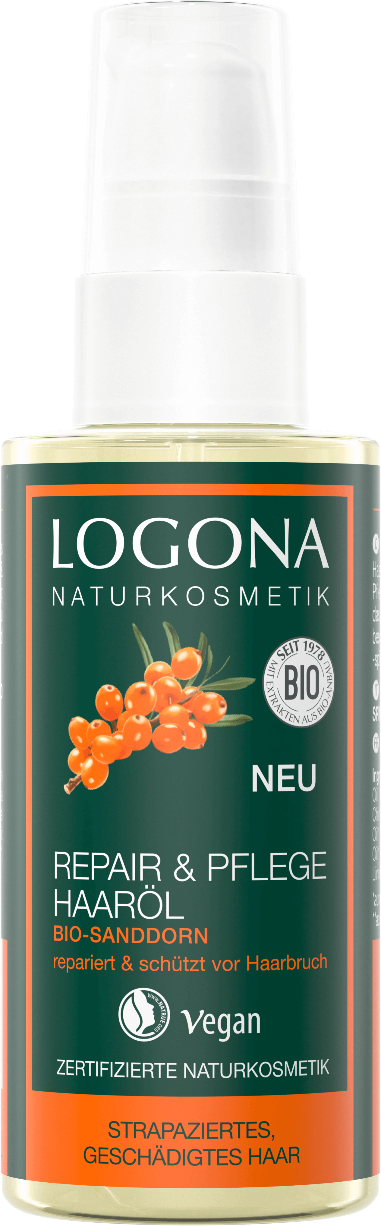 Repair & Care hair | oil Cosmetics LOGONA Natural organic buckthorn sea