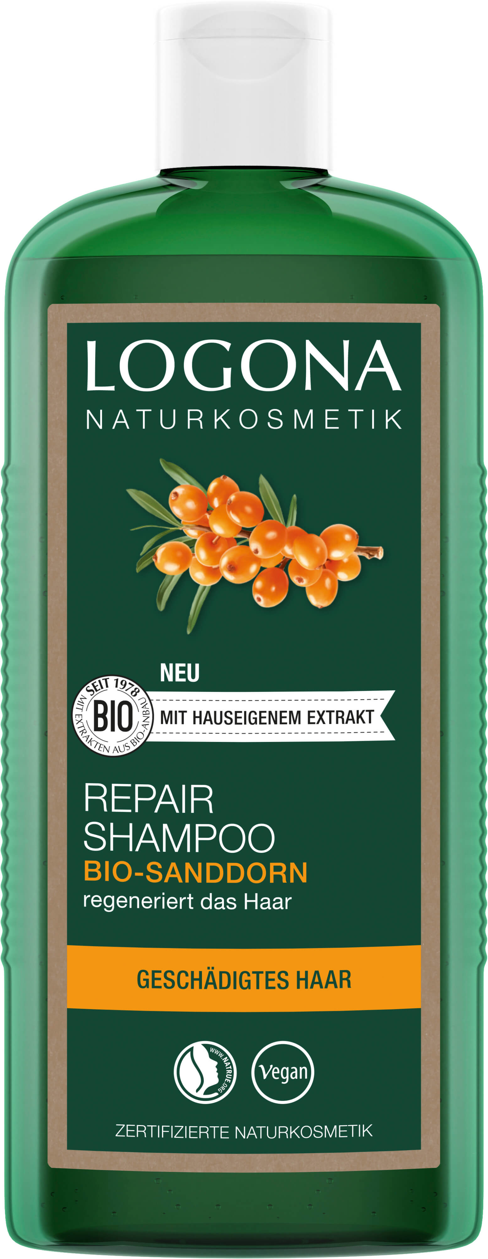 Repair & Pflege Shampoo Naturkosmetik LOGONA Bio-Sanddorn 