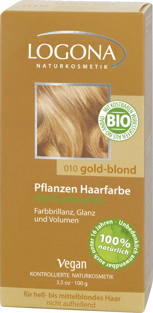 Pflegende Pflanzen-Haarfarbe Pulver Goldblond LOGONA Naturkosmetik 